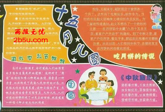 十五的月兒圓黑板報