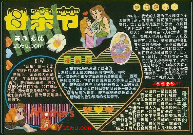 關于母親節的黑板報