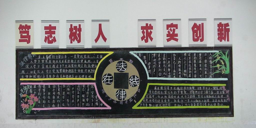高中生五五普法黑板報作品展示