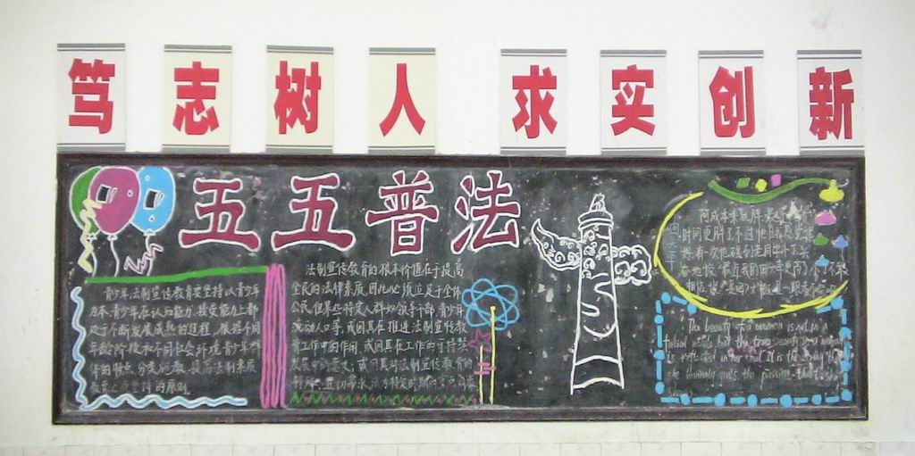 高中生五五普法黑板報作品展示
