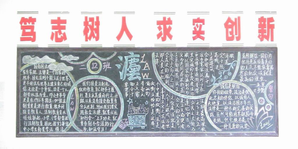 高中生五五普法黑板報作品展示
