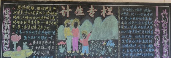 關于計劃生育黑板報