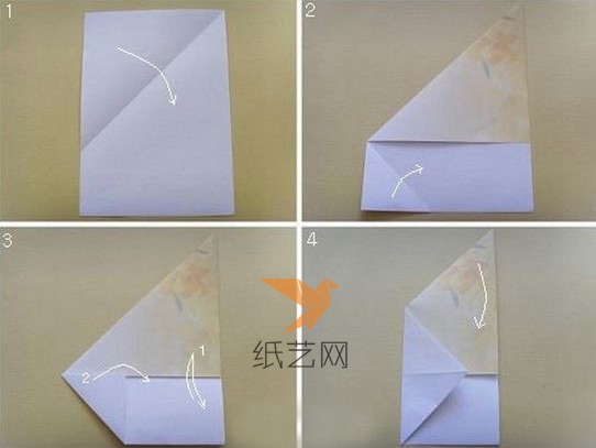 折紙羽毛信封第一步