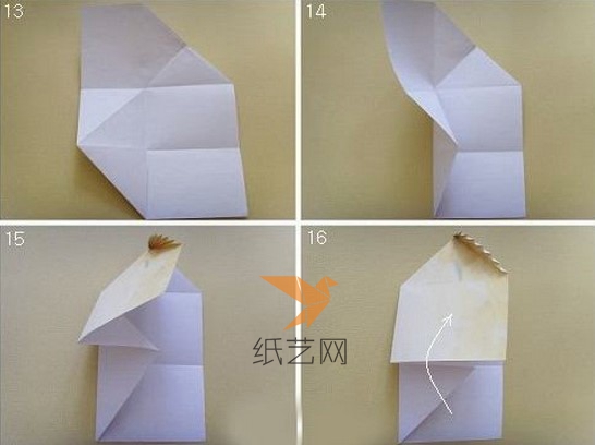 如何折疊折紙羽毛信封制作教程第四步